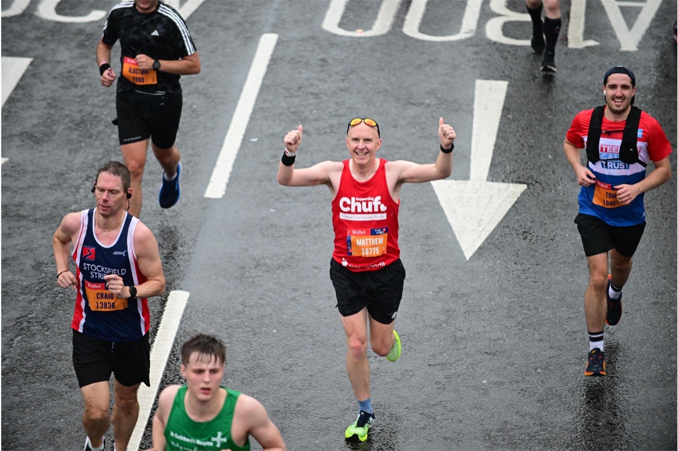 A picture of Matthew Taylor running in a crowd