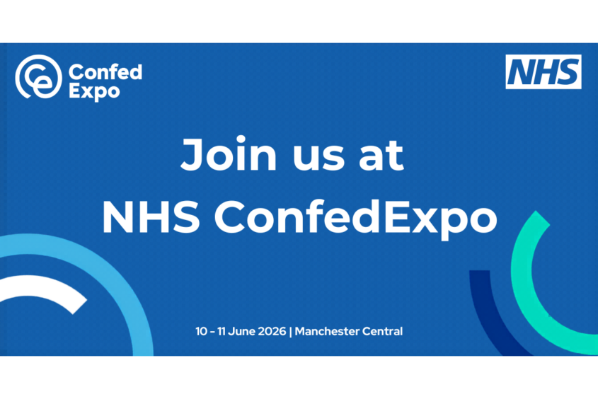 Text reads: "Join us at NHS ConfedExpo. 10-11 June 2026. Manchester Central."